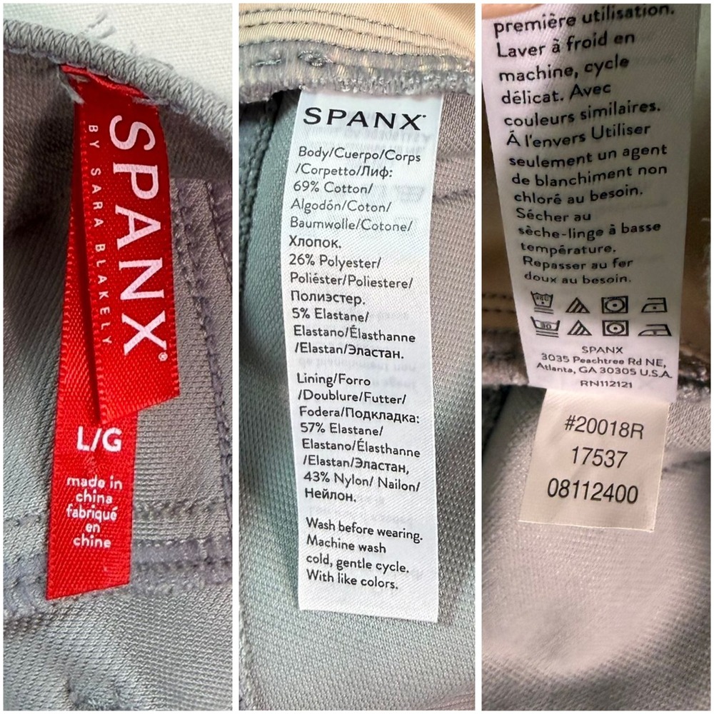 Spanx Womens Gray Camo Jean-ish Ankle Leggings High Waist Pull On 20018R Large - Picture 10 of 15